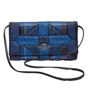 Coach Downtown Clutch Bag Printed Patchwork Leather